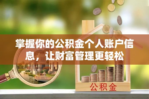 武强掌握你的公积金个人账户信息，让财富管理更轻松